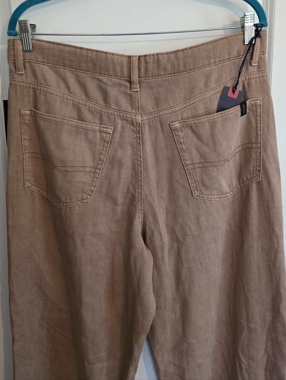 Buffalo David Bitton Tencel Cotton Wide-Leg Jeans in Khaki Tan - Picture 4 of 6
